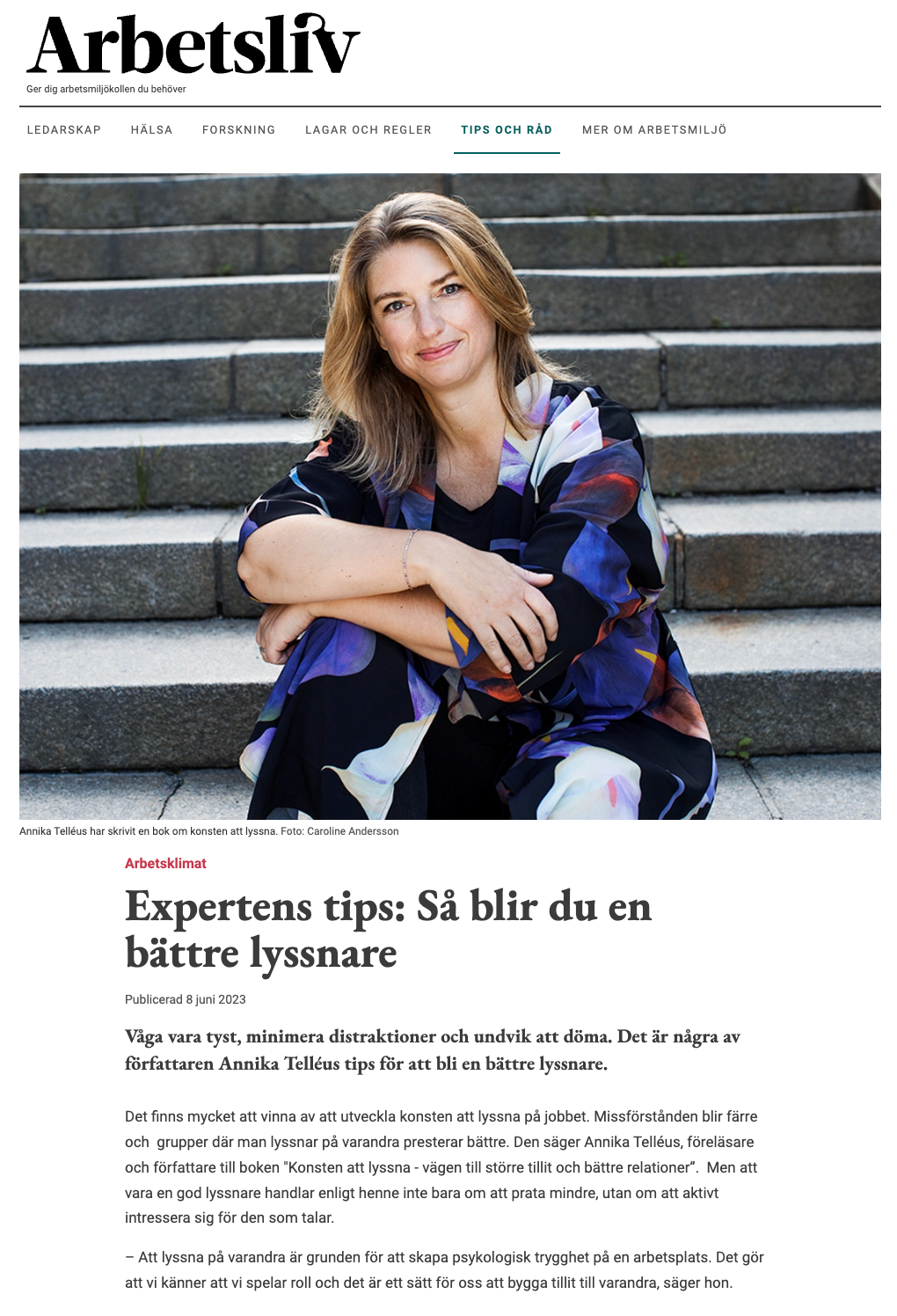Arbetslivs artikel Expertens tips: Så blir du en bättre lyssnare