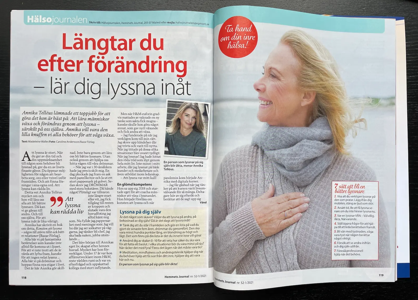 Hemmets Journals intervju med Annika Telléus