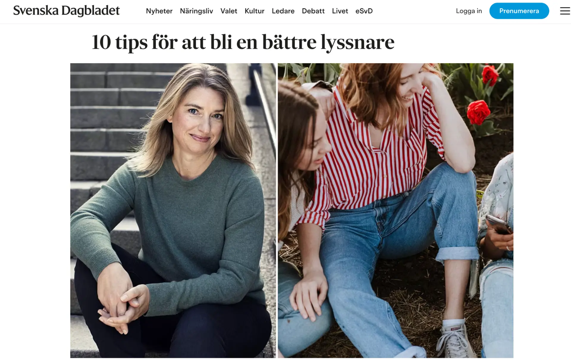 Svenska Dagbladets artikel 10 tips för att bli en bättre lyssnare